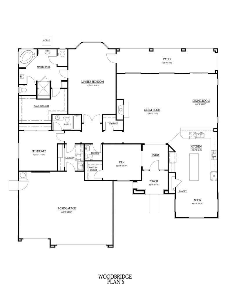 Floor plan of The Bedford, 2,634 square feet
