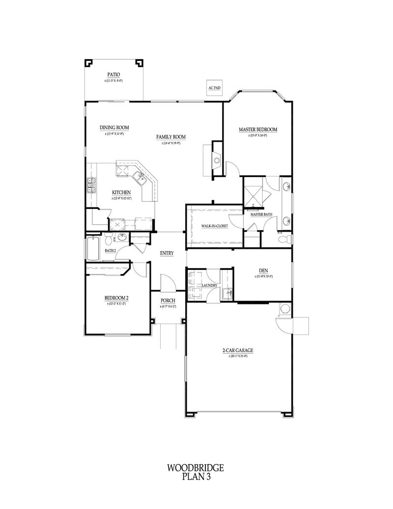 Floor plan of The Chesterfield, 1,633 square feet