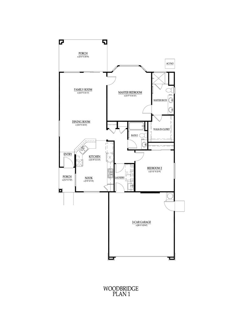 Floor plan of The Hancock, 1,330 square feet