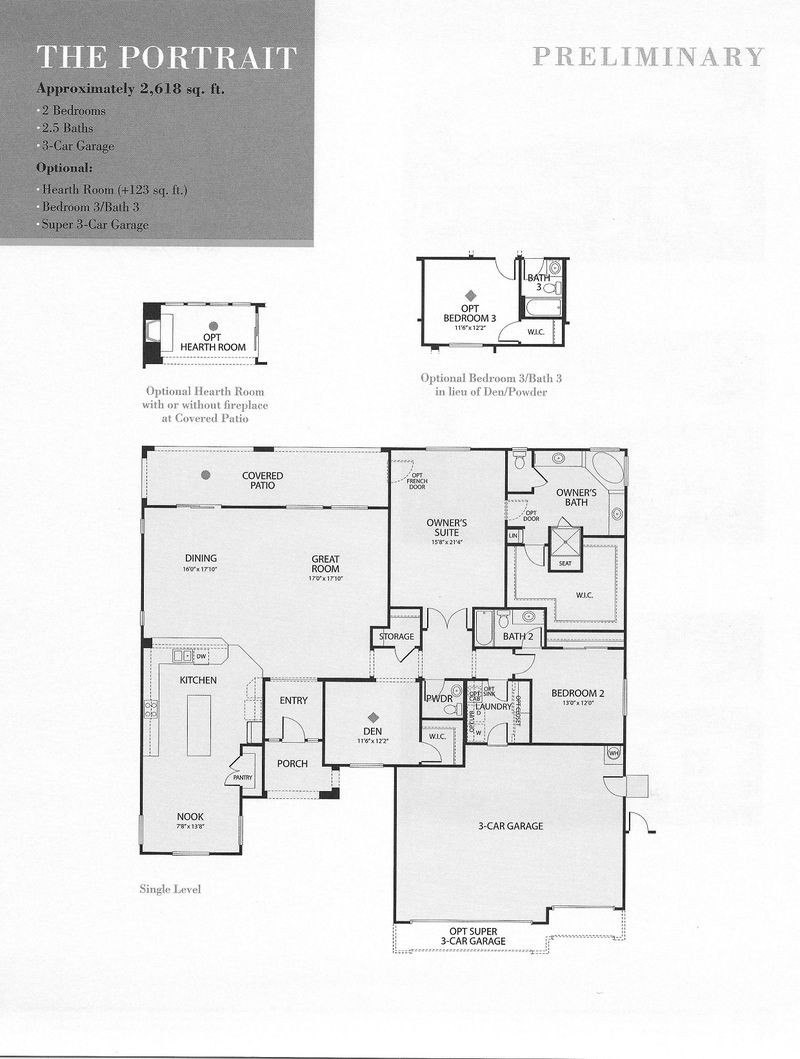 Floor plan of The Portrait, 2,618 square feet