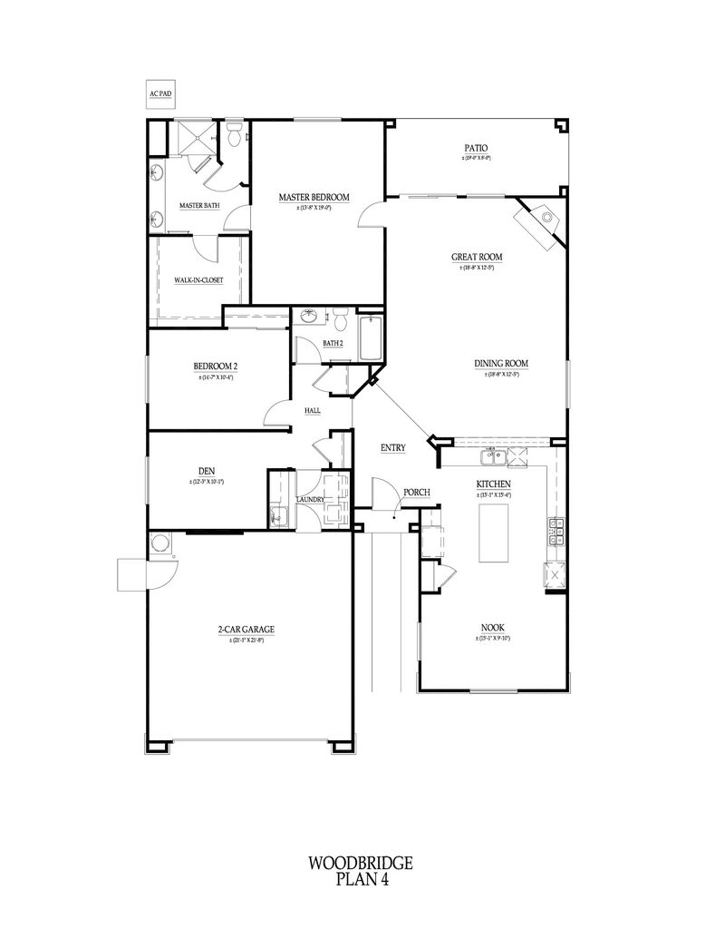 Floor plan of The Williamsburg, 1,986 square feet